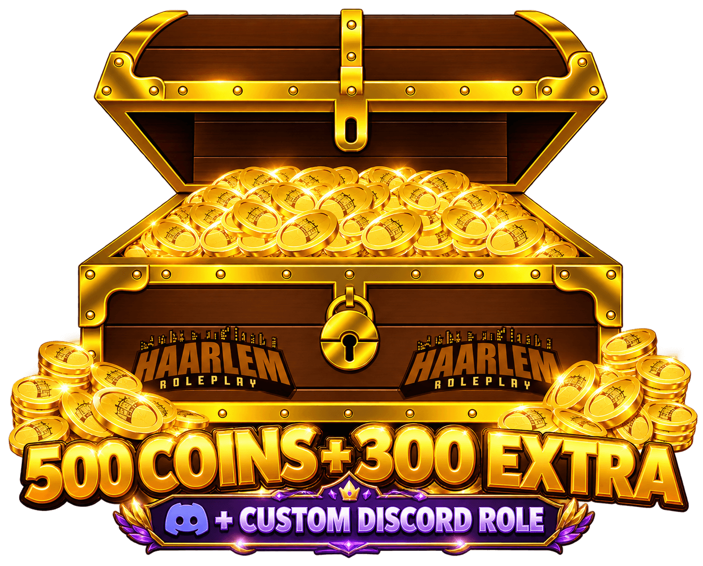 500 + 300 Coins + Custom Discord Rol naar Keuze